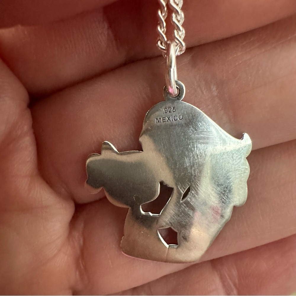 Sterling Silver 925 Necklace Mother & Daughter Pendant - Picture 5 of 12